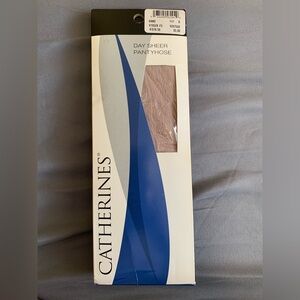 Catherines Pantyhose Day Sheer Leg Sandalfoot Ribbed Panty Cotton Gusset Size D